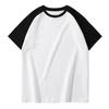 Estilo americano peso pesado puro algodão colorblock rlb camiseta masculina e feminina moda marca retro pescoço redondo manga curta camiseta casual loose top