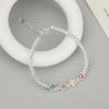 Carlene Plata s925 Viento Frío Cuenta Redonda Estrella de Cinco Puntas Esmalte Pulsera Diseño de Nicho Pulsera de Estrella de Plata de Ley