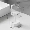 Copo para Enxaguante Bucal e Porta-Escova de Dentes com Altura Ajustável, Copo Transparente, Suporte de Armazenamento para Escova de Dentes, Copo Criativo para Enxaguante Bucal de Banheiro, Porta-Escova de Dentes Ajustável