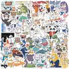 50 Pegatinas de Personajes Educativos con Dibujo Lineal de Acuarela Transfronterizas para Decorar Guitarras, Cuadernos, Maletas, Calcomanías Impermeables para Manualidades