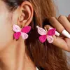 Joyería de Estilo Europeo y Americano, Pendientes de Flor Colorida de Rafia Tejidos a Mano, Pendientes de Estilo Bohemio para Vacaciones