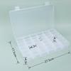 KC05 36 grade joias caixa de armazenamento peças retangulares transparentes com compartimento tampa desktop caixa de plástico de armazenamento