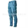 2026 Amazon Comercio Exterior Transfronterizo Estilo Americano Ropa de Trabajo Jogger Jeans Corte Delgado Versátil para Hombre Venta al por Mayor En Stock