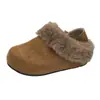 Pantuflas de Piel para Mujer de Invierno, Para Usar al Aire Libre, Suela Gruesa, Forradas de Felpa, Zapatos Calientes, Nuevas Medias Pantuflas Birkenstock 2026 Pantuflas de Algodón Slip-on