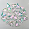 Colgante de corazón de melocotón puntiagudo de un solo agujero de 14x18 mm, cuentas de vidrio de cristal de color mágico, accesorios para joyería DIY, accesorios para pendientes, collar