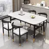 Mesa y sillas de comedor para el hogar, mesa de comedor de combinación simple para apartamentos pequeños, mesa de comedor para apartamento de alquiler, mesa rectangular minimalista, mesa de comedor comercial