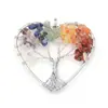 Comércio Exterior Árvore da Fortuna de Pedra Natural Colorida Pingente Árvore da Vida de Cascalho de Cristal Colar de Fio Acessórios de Joias DIY