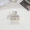 Pasador de Perlas para Mujer Clip de Lazo Estilo Coreano Pinza de Tiburón para la Parte Trasera de la Cabeza Accesorios Metálicos Grandes y Simples para el Cabello
