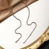 Collar de cadena de bolitas de acero de titanio cadena de clavícula chapado en oro de 18 quilates para mujer transfronterizo todo fósforo acero inoxidable no se decolora