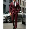 Traje masculino popular de dois botões para primavera e outono de 2026, terno slim fit estilo coreano, vestido de noiva, roupas masculinas para padrinhos