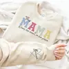 Sudadera Popular con Transferencia de Calor Personalizada para el Día de la Madre con Puños de Corazón para Mamá y Abuela, Estampada Personalizada
