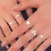 Anel floral doce e fresco, sofisticado para mulheres, estilo ins, fresco e natural, anel aberto versátil para o dedo indicador, moderno