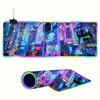 Popular Série Cyberpunk Gaming Mouse Luminoso e Teclado Pad RGB Desk Mat Fábrica Personalizada Atacado