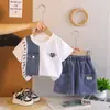 Conjunto de Verano para Niños 2026 Estilo Nuevo Ropa de Bebé y Niños Elegante Casual de Manga Corta para Niños Conjunto de Dos Piezas de Verano