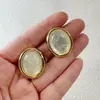 Pendientes Ovalados Retro Europeos y Americanos, Pendientes Geométricos Acrílicos Modernos y Sencillos, Joyería para Orejas de Piedras Preciosas CCB de Alta Gama