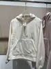 Sudadera con capucha de media cremallera, casual y elegante, corte holgado, cálida y cómoda, perfecta para un look relajado, chaqueta corta para otoño e invierno, estilo mujer 487604