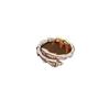 Anillo abierto de perla con lazo de circón de lujo ligero, exquisito brazalete elegante de moda para dedo índice de alto sentido, venta al por mayor de fábrica
