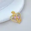 Coração de Mobius de Cobre e Ouro Personalizado Comércio Exterior Transfronteiriço DIY Artesanal Joias Cobre Zircônio Micro-Incustado Pingente Acessório