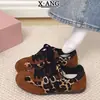 Patchwork de Couro Cor Retro Tênis de Treino Alemão Sapatos Femininos 2026 Outono Inverno Novo Tênis Esportivo Casual Versátil Tênis Forrest Gump