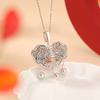 Joyería Yuebao Plata Esterlina S925 Chapado en Oro Cera de Abeja Moda Nacional Cloisonné Moneda Patrón Tangcao Colgante Ruyi Colgante Campana
