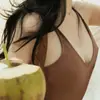 Traje de baño de una pieza para mujer, estilo nuevo 2025, sexy, que oculta el abdomen, adelgazante, sin espalda, con cordones, color liso simple, traje de baño estilo coreano
