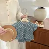 Conjunto Energético de Bolinhas para Meninas, Roupa Casual de Verão Respirável e Amiga da Pele com Shorts Florais para Passeios