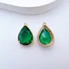 Pingente de vidro gota d'água com borda de contas douradas que não desbota, pingente de gota d'água com diamante colorido multifacetado, grampo de cabelo estilo antigo DIY