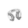 Anillo Nuevo Popular Estilo Coreano para Mujer, Malla Retro de Moda con Circonita Microincrustada, Anillo Geométrico Abierto para Dedo Índice