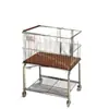 Carrito de Bocadillos Estilo Vintage con Estante de Almacenamiento, Organizador Móvil de Varias Capas para Libros y Juguetes junto al Sofá en la Sala de Estar, Cesto de Ropa Sucia