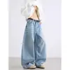 Jeans Masculino Moderno com Estampa de Letras Masculino Solto Reto Perna Larga Vibe de Alto Padrão Bonito Rebelde Americano Retro Versátil