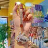 Aleación de Arcilla Diamante Completo Conejo Cadena de Coche Anillo de Cadena Lanyard Llavero Colgante Bolso de Pareja Colgante Pequeño Regalo Venta al por Mayor