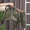 Conjunto de Roupas de Outono para Meninos 2025 Novo Lindo Conjunto de Duas Peças de Primavera e Outono para Crianças Novo Bebê Conjunto de Duas Peças para Crianças Dropshipping Transfronteiriço