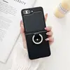 Moderna y Adecuada para Samsung Zflip 30% de Descuento Pantalla Apilada Funda para Teléfono Móvil Flip5 Anillo de Lujo Cuero Antideslizante Flip3 Estuche Duro