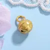 Plata Pura 999 Campana Doble Cara Chapada en Oro Calavera Colgante Pulsera DIY Hecha a Mano Colgante Adorno Colgante Joyería para Pendientes Venta al por Mayor