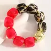 Moda Retrô Assimétrica Europeia e Americana Transfronteiriça Resina Ccb Prata Quebrada Turquesa Conjunto de Pulseiras com Contas Pulseira Maillard