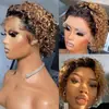 Peluca AliExpress Europea y Americana tocado transfronterizo dividido en tocado de pelo rizado corto negro peluca tocado para mujer en stock