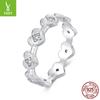 Anillo de amor de plata de ley 925 con rima en tono plateado para mujer, anillo de lujo ligero y de alta calidad con forma de corazón, regalo de cumpleaños para mujer.