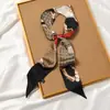 Pañuelo de seda Banda francesa para el cabello Otoño delgado Perezoso Retro Pañuelo de seda Pequeña cinta larga para mujer Pañuelo decorativo Cinta de pañuelo