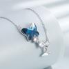 Collar Mariposa Azul Exclusivo Transfronterizo Colgante de Cristal de Alta Gama Versátil Sensación de Alta Gama Plata Esterlina S925 Europeo y Americano Amazon