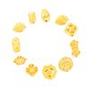 Fuerte retención de color dorado arenoso esmerilado accesorios DIY amarillo loto mamón trébol de cuatro hojas agujero pasante accesorios para pulsera collar para hombres y mujeres