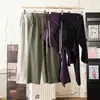 Calça Casual Masculina Lisa Fina de Corte Reto com Bordado de Letras Respirável e Confortável 8835