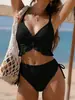 2026 Novo AliExpress Europeu e Americano Cor Sólida Alças Sexy Biquíni Duas Peças Maiô Feminino Piscina Quente Praia Roupa de Banho