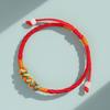 Pulseira de Fio Vermelho do Festival do Barco-Dragão, Estilo Étnico Tecido à Mão com Fivela de Flor de Ameixa, Acessório Pequeno com Fivela Colorida, Pulseira Popular de Boa Sorte