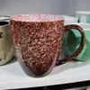 Caneca de cerâmica para troca de forno caneca de cerâmica de duas cores para troca de forno caneca de cerâmica com pontinhos de floco de neve caneca com padrão vertical
