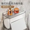 Porta-lenços de parede sem furos, caixa de lenços à prova d'água para o banheiro, dispensador de papel higiênico e lenços para o banheiro