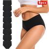 Roupa íntima feminina de algodão puro mais vendida na Europa e América, Forro 100% algodão, Em estoque Pacote com 8, Alta elasticidade, Confortável, Respirável, Estilo esportivo, Cor sólida
