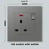 Hong Kong y Macao Enchufe británico 13A USB con enchufe de carga rápida Tipo-c Interruptor de luz eléctrico estándar Su Ying panel de plástico gris
