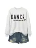 Dance Mama Amazon Ebay Site Independente Casual Simples Versátil Feminino Outono e Inverno Novo Moletom com Gola Redonda