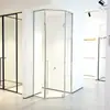 Fábrica de Foshan Box de Banho Pivotante em Formato de Diamante, Divisória de Separação Úmida-Seca com Porta de Abrir, Tamanho Personalizado para Exportação