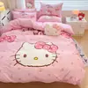 Juego de Cuatro Piezas de Algodón Estilo Dibujos Animados con Perro Canela Lindo Juego de Sábanas Infantiles de Tres Piezas Funda de Edredón para Dormitorio de Estudiante Ropa de Cama
